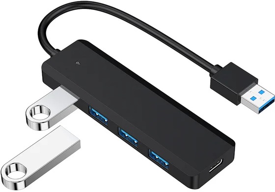 USB 3.0 HUB Gembird UHB-C414 (4 порта, активный (Type-C до 2A), 0.2m, black)