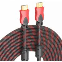 Кабель HDMI (m) - HDMI (m) 10.0m (FMA01-04, с позолоченными контактами, 2 ферритовых фильтра, нейлоновая оплётка, black-red) FUMIKO