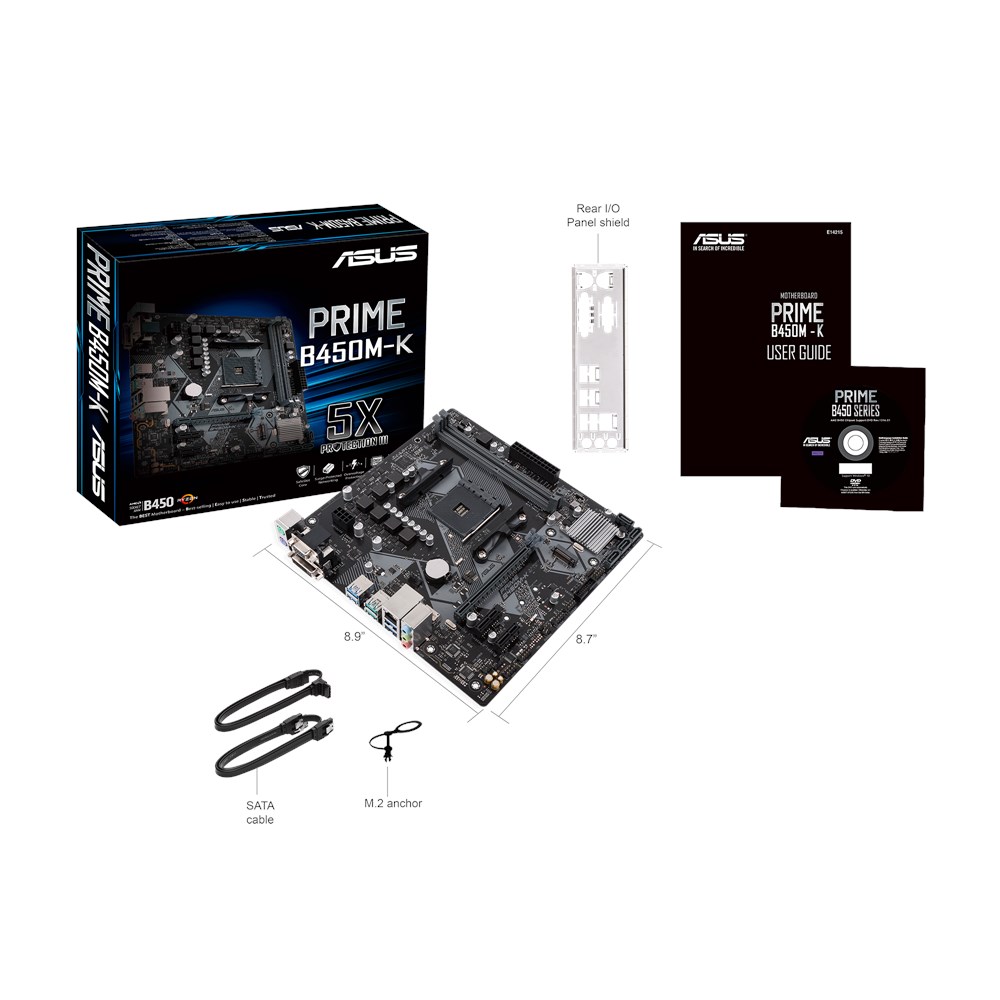 Материнская плата ASUS PRIME B450M-K (AM4, mATX) RTL