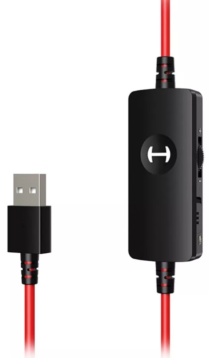 Наушники Edifier G1 (полноразмерные закрытые, подключение по USB, с микрофоном, регулятор, игровые, 2.5m, black-red)