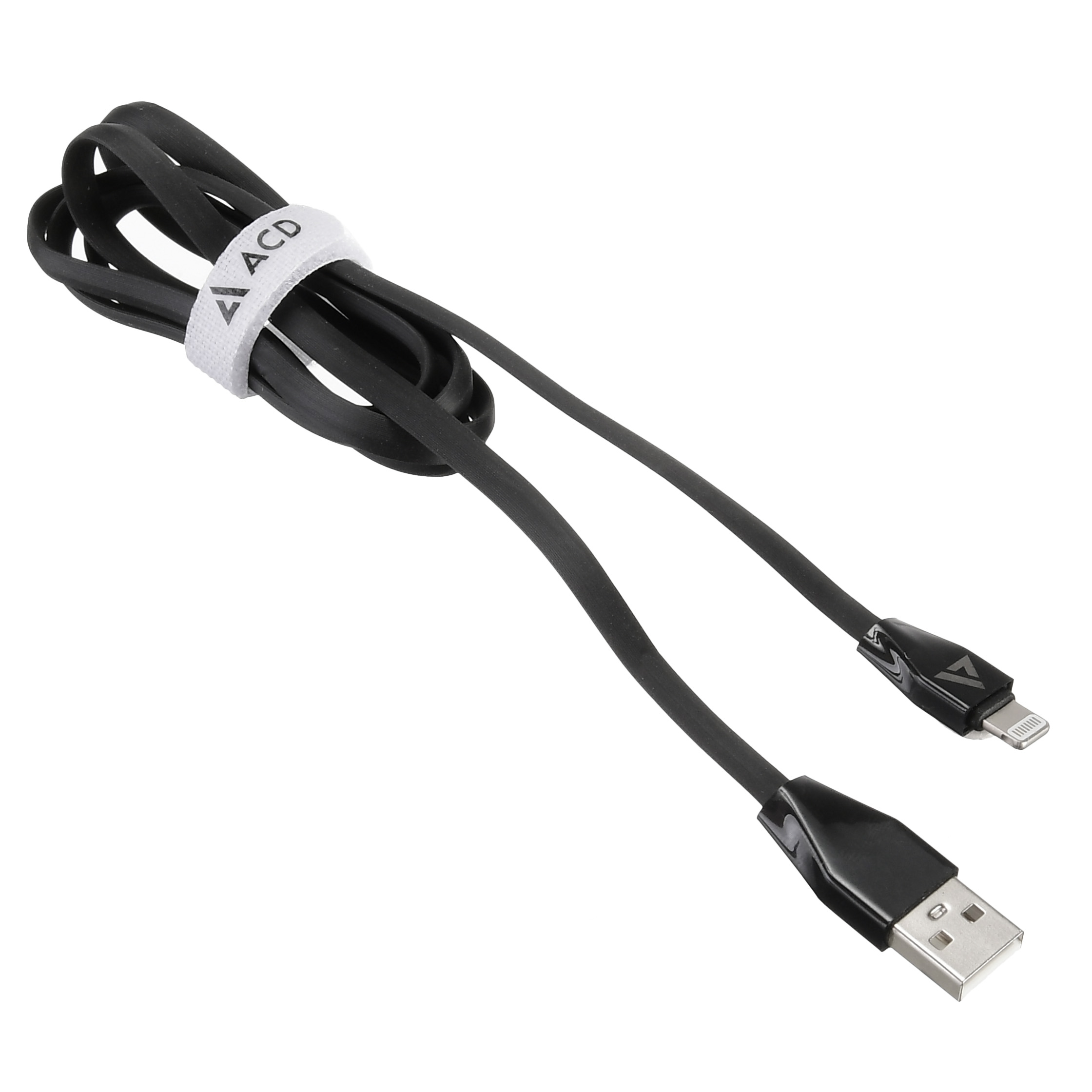 Кабель USB 2.0 Am - Lightning 1.0m (ACD-U920-P5B, быстрая зарядка, не замерзает и не спутывается, black) ACD