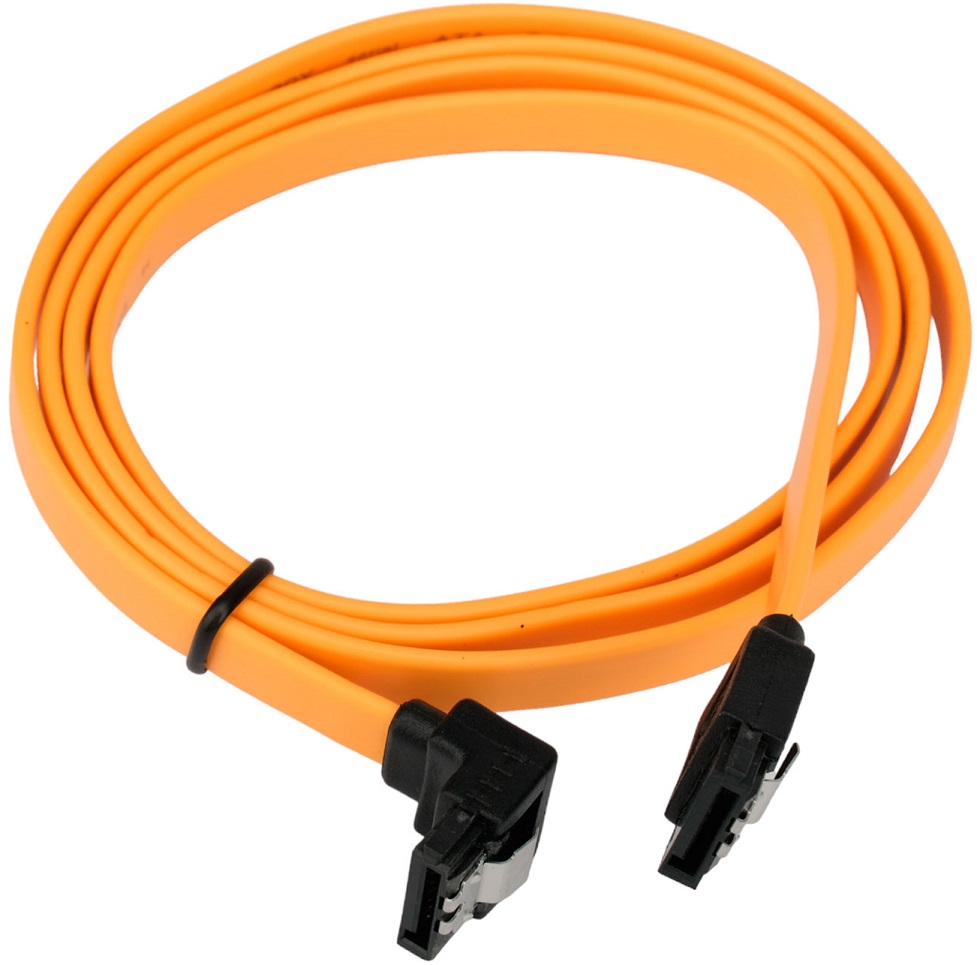 Кабель интерфейсный SATA 1.0m (CC-SATAM-DATA90-YL-100CM, угловой разъём, защёлки, yellow) Cablexpert