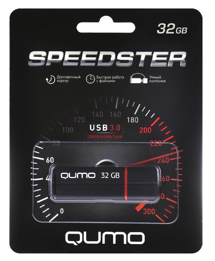 Флеш накопитель USB 3.0 32Gb QUMO SPEEDSTER (QM32GUD3-SP, black)