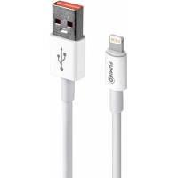 Кабель USB 2.0 Am - Lightning 1.0m (FCA07-03, 6A, быстрая зарядка, силиконовый шнур, white) FUMIKO