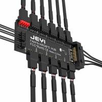 Разветвитель питания SATA (m) -> 6x Fan 4 pin (f) + 5x ARGB (Eleven in One, PWM, black) JEYI