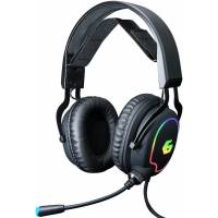 Наушники Gembird MHS-GX20 (полноразмерные закрытые, c микрофоном, RGB подсветка, игровые, регулятор, soft-touch, 2.1m, black)