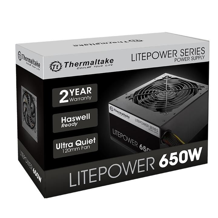 Блок питания Thermaltake 650W (LTP-0650P-2, 120mm, 20+4+4+4pin, 2*PCI-E 6+2pin, 5*SATA, 6*HDD, 1*FDD) RTL