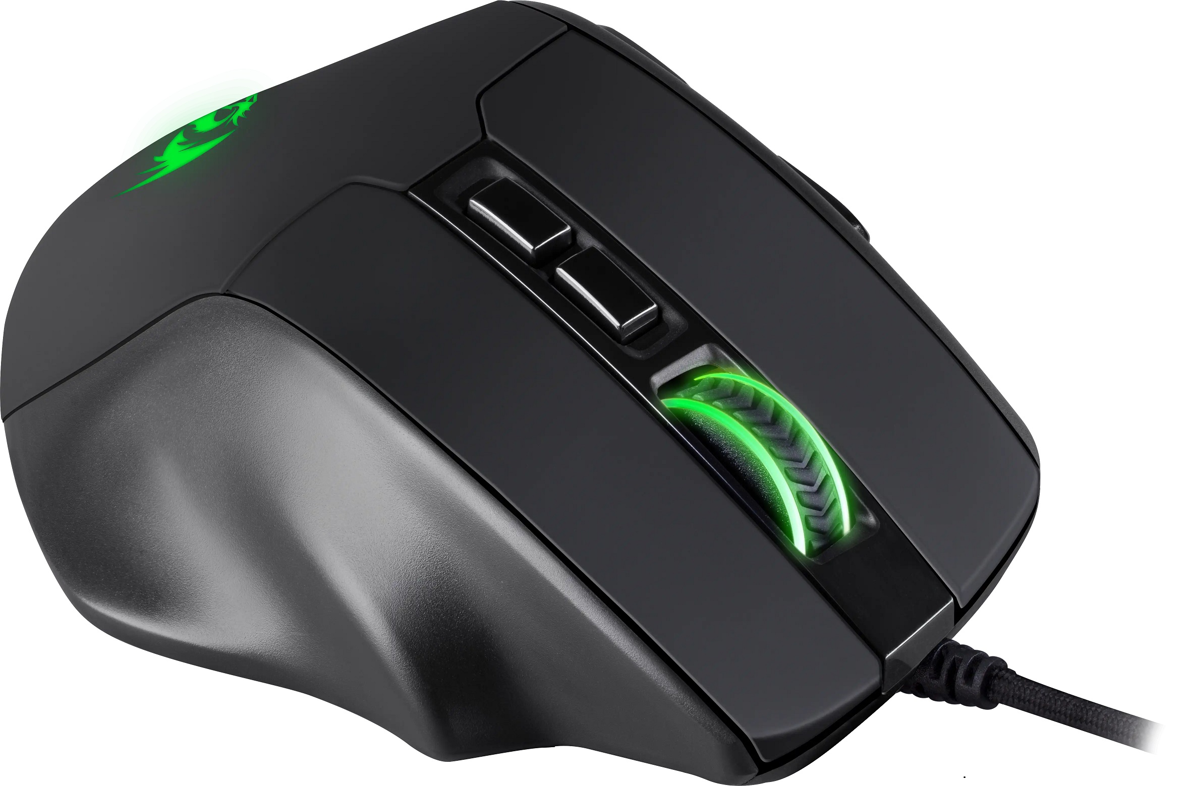 Мышь Redragon AATROX (USB, optical, 12400dpi, игровая, RGB подсветка, редактор макросов, эмуляция клавиш клавиатуры, soft-touch, 1.8m, black)