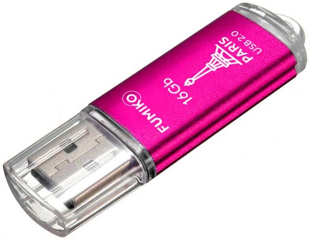 Флеш накопитель USB 2.0 16Gb FUMIKO PARIS (FPS-08, 30MB/s, pink)