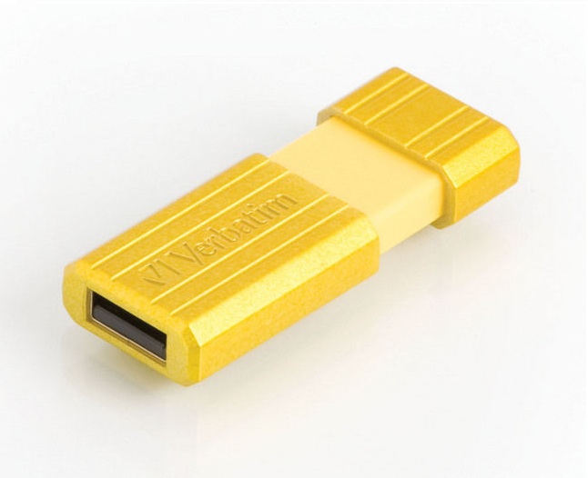 Флеш накопитель USB 2.0 16Gb Verbatim Pinstripe, Желтый