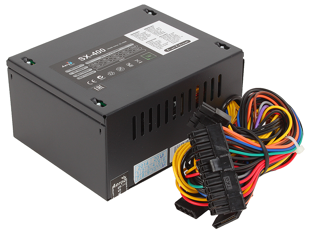 Блок питания AeroCool 400W (SFX, SX-400, 80mm, 20+4+4+4pin, 3*SATA, 1*HDD) RTL