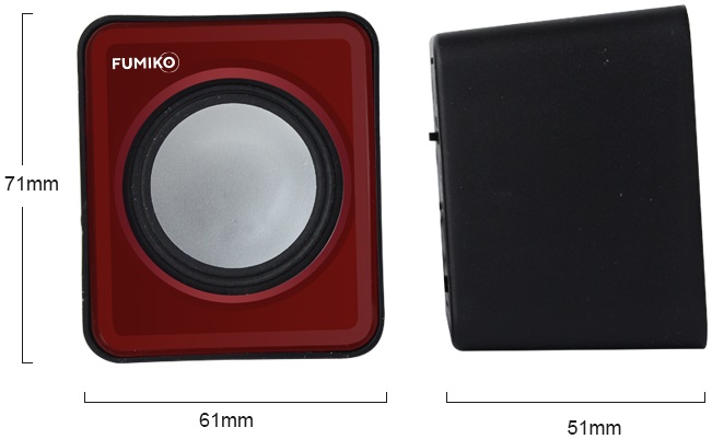 Колонки FUMIKO CAMPUS (1W, USB, black-red)