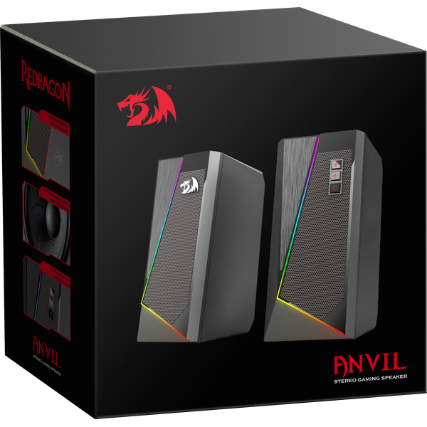 Колонки Redragon Anvil (2х3W, USB, RGB, black)