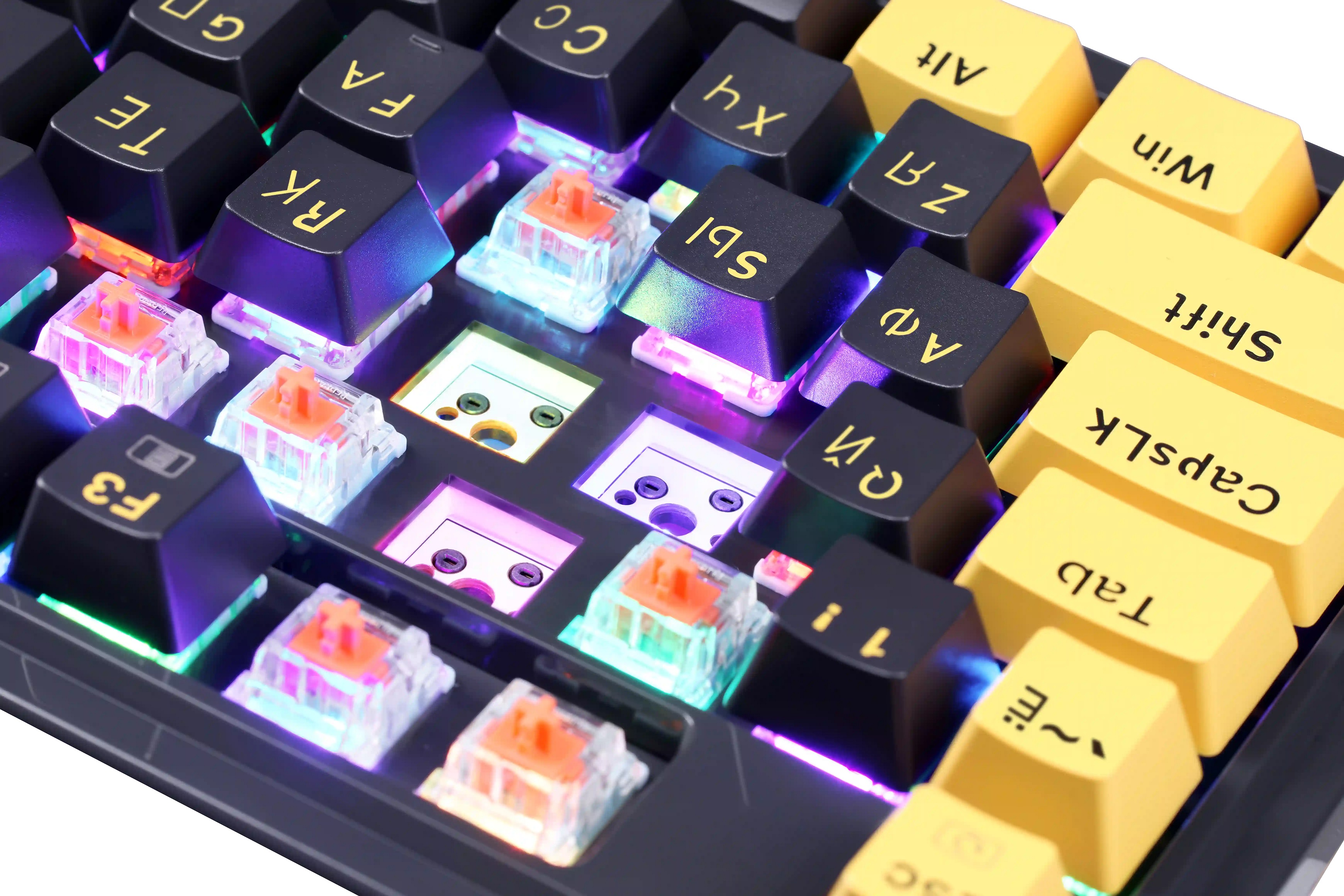 Клавиатура Redragon ELF (USB, механическая, RED Switch, игровая, программируемая RGB подсветка, мультимедийная, black-yellow)