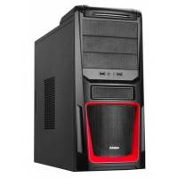 Корпус ACCORD A-05B  (без Б/П, ATX, 2*USB, Audio, black-red)