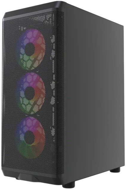 Корпус Powercase Mistral EA22 (CMAEA22-L4) (без БП, ATX, USB3.0, 4x rainbow LED Fan, black)