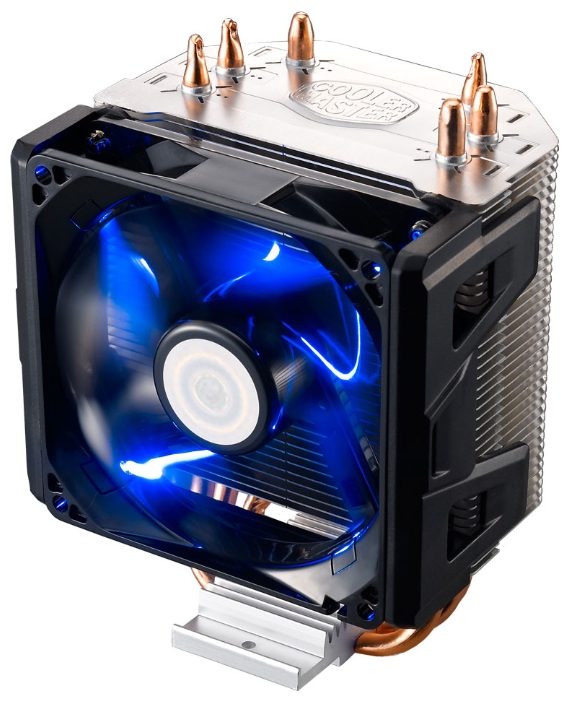 Вентилятор COOLER MASTER Hyper 103 (1150/1155/1156/775/AM2/AM3/FM1/FM2, 92mm, Al+Cu, 2200rpm, 17dBa, 3 тепловые трубки, 4pin, 180W, PWM, blue LED) RTL