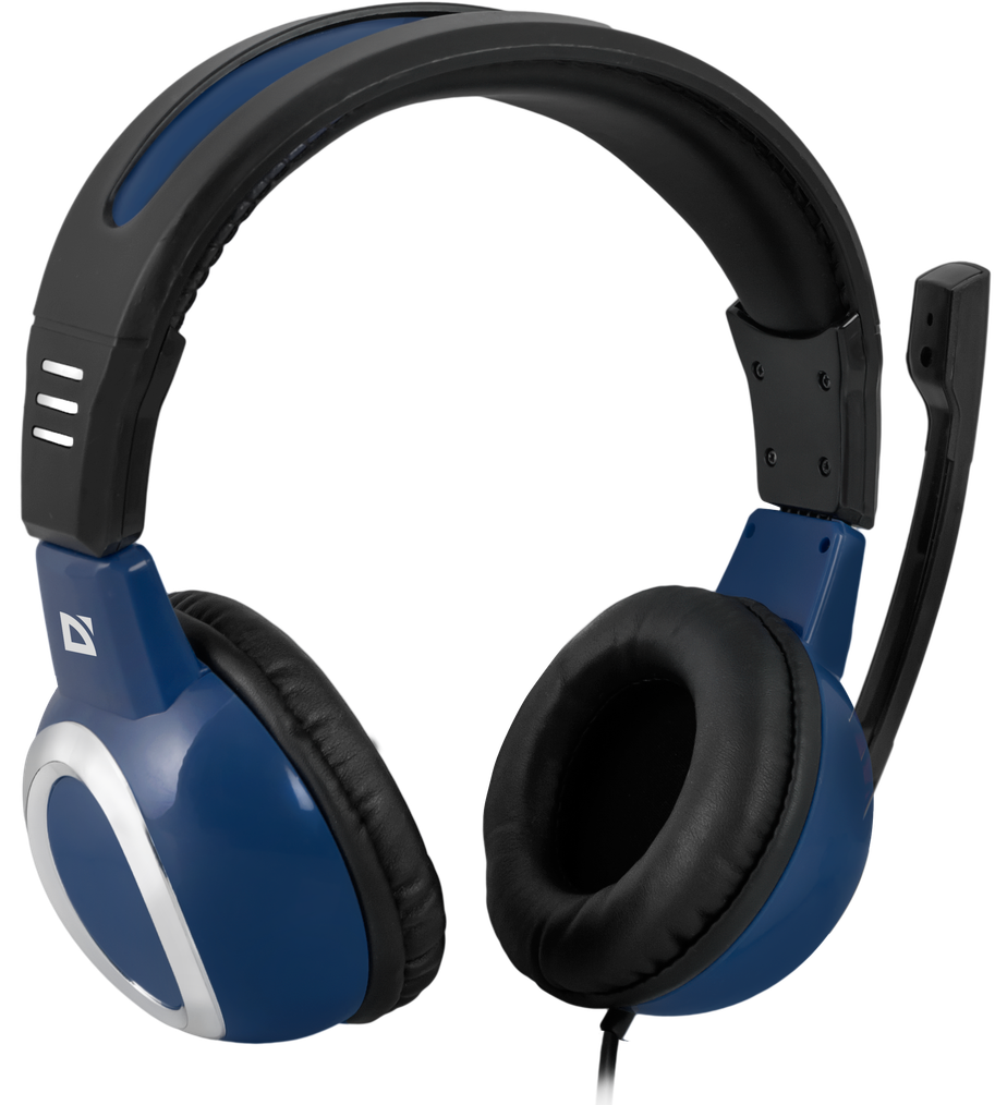 Наушники Defender Warhead G280 (полноразмерные закрытые, c микрофоном, игровые, 2.5m, black-blue)