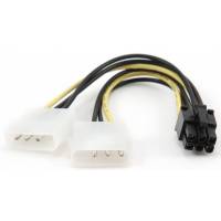 Переходник питания для видеокарты PCI-Express 6pin (GG010.15m, от 2х разъёмов Molex (IDE) блока питания)