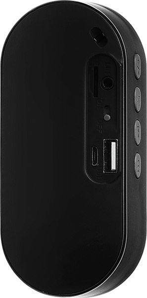 Колонка QUMO X2 (3W, портативная, аккумулятор 300mAh, Bluetooth v.2.1, микрофон, громкая связь, AUX, USB, MicroSD до 32Gb, FM, MP3, black)