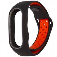 Силиконовый ремешок для Xiaomi Mi Band 2 (black-red)