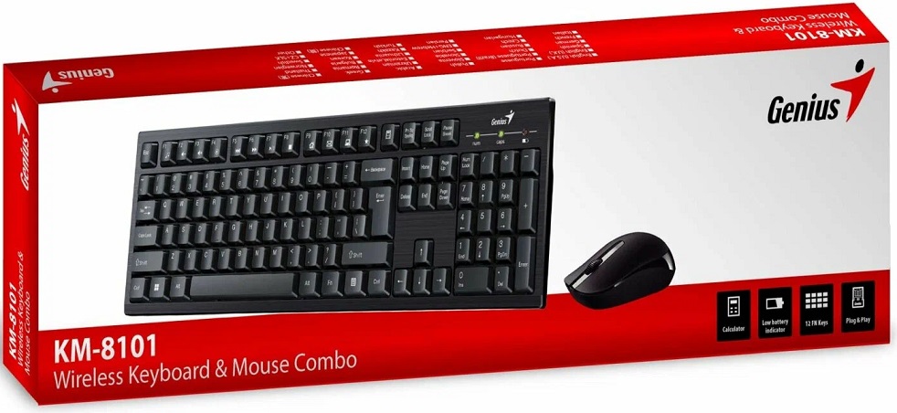 Клавиатура+мышь беспроводные Genius KM-8101 (black)