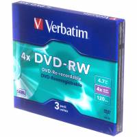 Диск DVD-RW Verbatim 4.7Gb, 4x, 3 шт