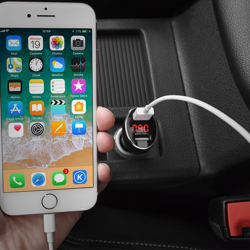 Зарядное устройство от прикуривателя hoco Z26 High Praise (12/24V - USB, 2*USB, 2.1А max, black)