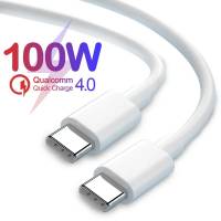 Кабель Type-C --> Type-C 2.0m (5A, силиконовый шнур, white)