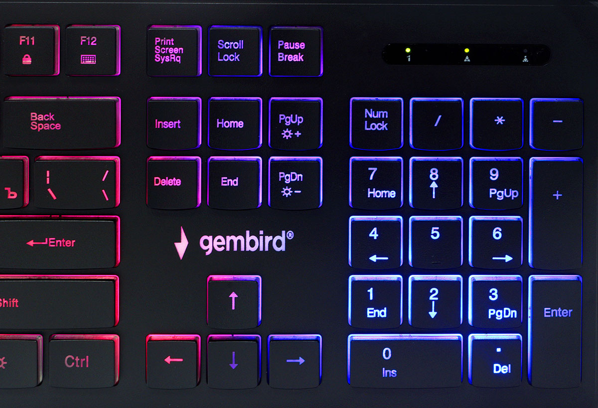 Клавиатура Gembird KB-250L (USB, радужная подсветка, black)