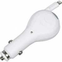 Зарядное устройство от прикуривателя Wiiix CH-U2-3W (с USB разъёмом 2.1А и присоединенным кабелем Lightning 1A, white)