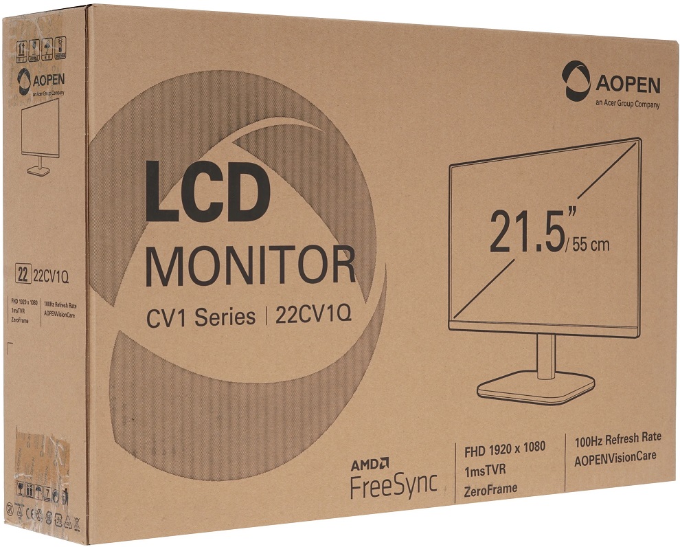 Монитор AOPEN 21.5" 22CV1QH3bi black (1920х1080, 100Hz, 3 000:1, 178°/178°, 5ms (GTG), 250cd/m2, VA, HDMI)