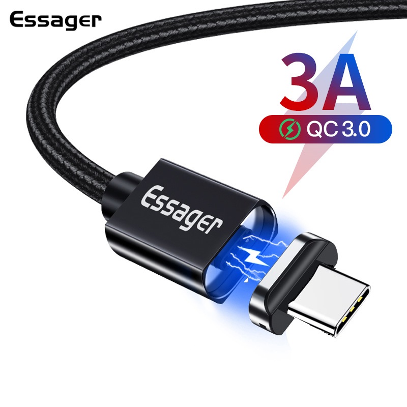 Кабель USB 2.0 Am - Type-C 1.0m (EXCCXT-ML01, быстрая зарядка, нейлоновая оплётка, магнитный, black) Essager