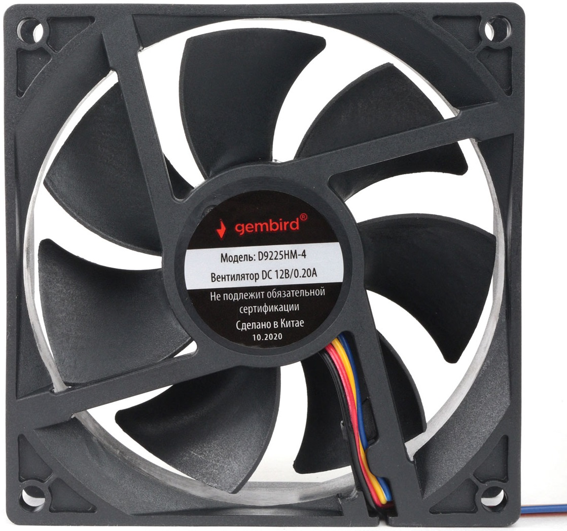 Вентилятор Gembird D9225HM-4 (92x92x25mm, Hydro, <2500rpm, <32dBa, 4pin, PWM, black) OEM