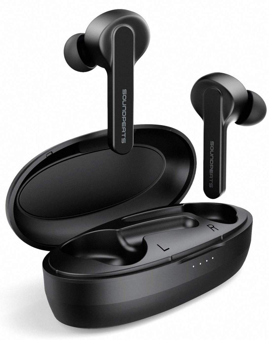 Гарнитура SoundPeats TrueCapsule (затычки, беспроводная, Bluetooth 5.0, с микрофоном, до 4 часов работы от батареи, black)