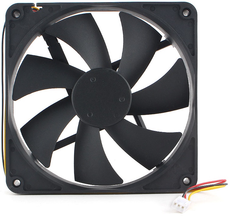 Вентилятор Gembird D14025BM-3 (140x140x25mm, ball, 1500rpm, 28dBa, 3pin, black) OEM
