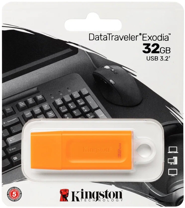 Флеш накопитель USB 3.2 32Gb Kingston DT Exodia (KC-U2G32-7GO, orange)
