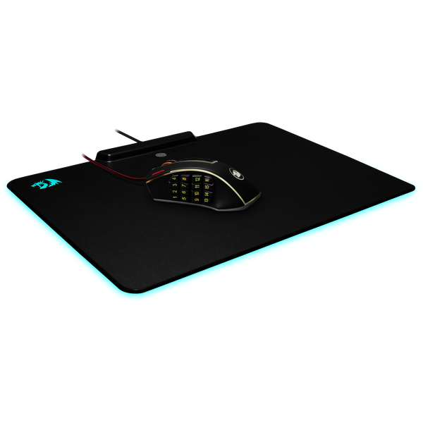 Коврик для мыши Redragon (EPEIUS, жёсткий пластик на резиновой основе, игровой, RGB подсветка, black, 358x265x11mm)