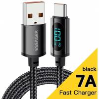 Кабель USB 2.0 Am - Type-C 1.0m (EXCT-XY01-P, 7A, 100W, нейлоновая оплётка, black) Essager