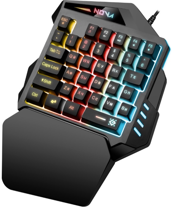 Клавиатура Defender Nova GK-860L (USB, игровая, мультимедийная, радужная подсветка, промо-код "Crossout", black)