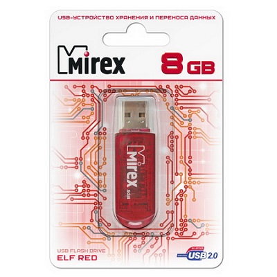 Флеш накопитель USB 2.0 8Gb Mirex Elf (red)