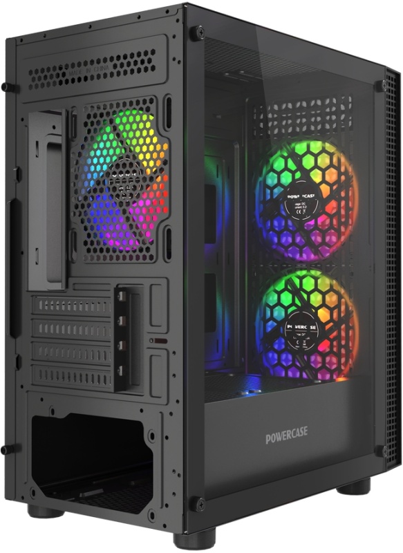 Корпус Powercase Mistral Micro EM18 (CMMEM18B-A3) (без БП, mATX, USB3.0, 3x ARGB Fan, black)