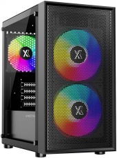 Корпус XASTRA A305M 3FRGB (без БП, mATX, USB3.0, 3x rainbow LED Fan, black)