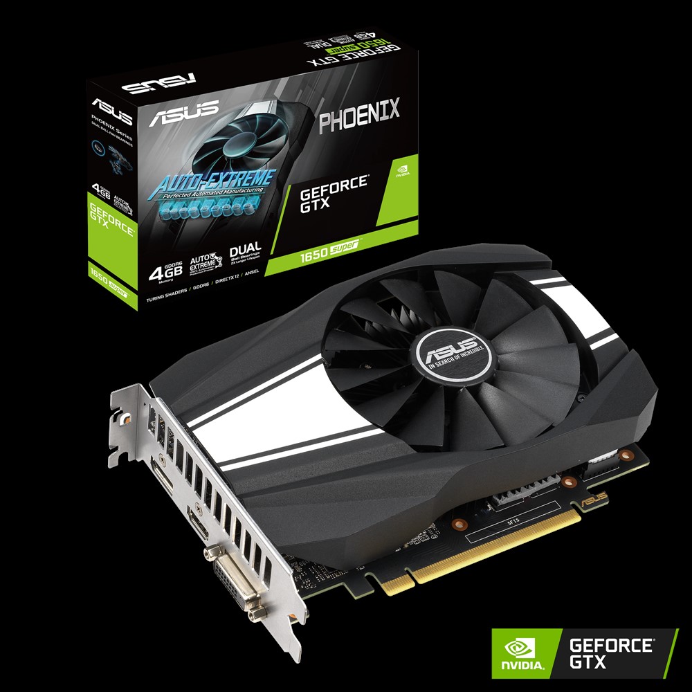 Видеокарта ASUS GF GTX1650 Super 4Gb (PH-GTX1650S-4G, 128bit, GDDR6, DVI+HDMI+DP) RTL