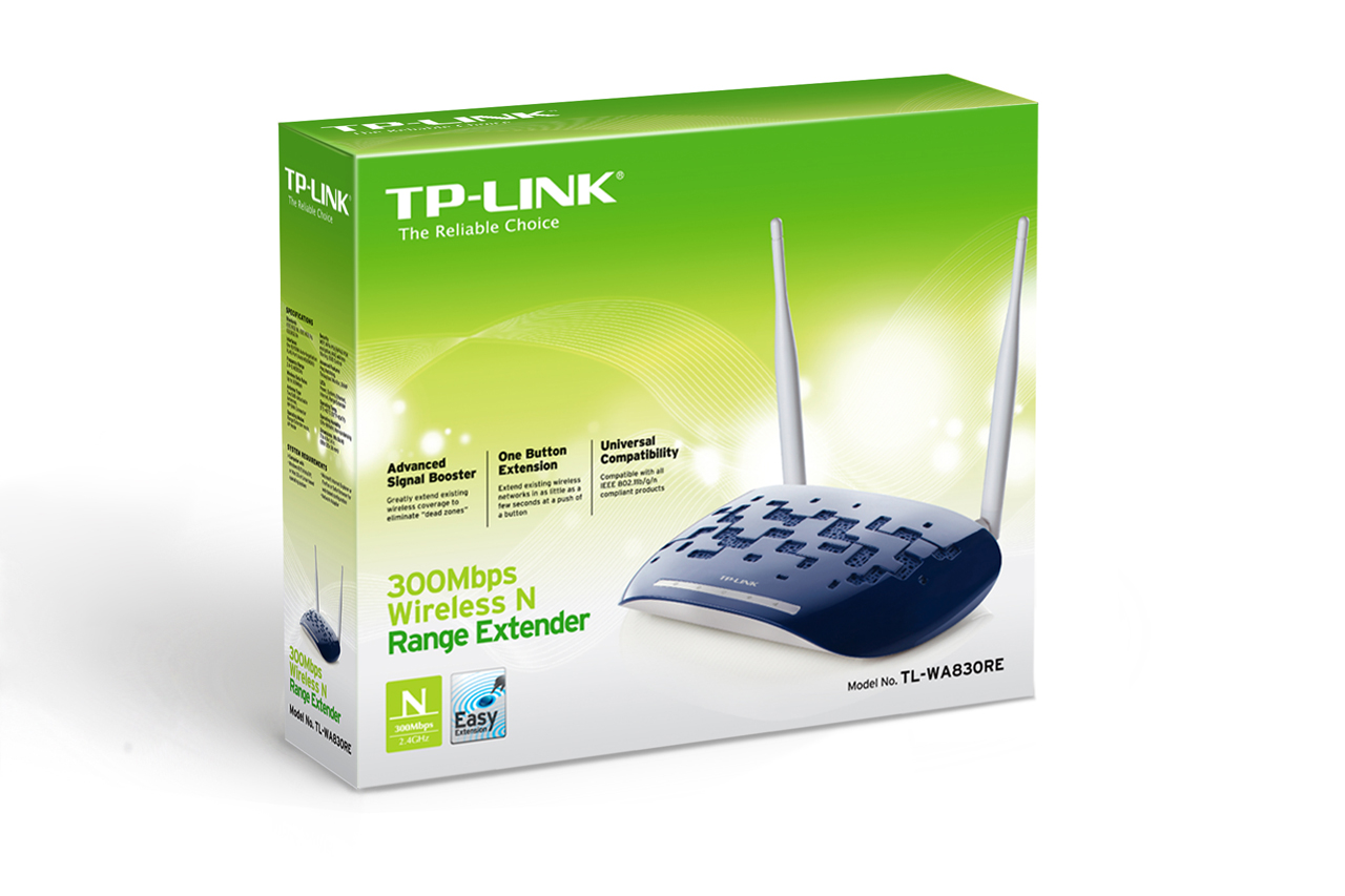 Точка доступа TP-LINK TL-WA830RE (300Mbps, 2.4GHz, 1 port, 100Mbps, 2 внешнии антенны 5dBi, white)