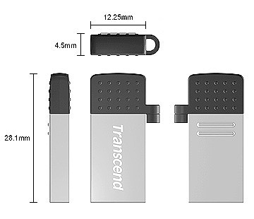 Флеш накопитель USB 2.0 16Gb Transcend JetFlash 380S (TS16GJF380S, OTG, silver)