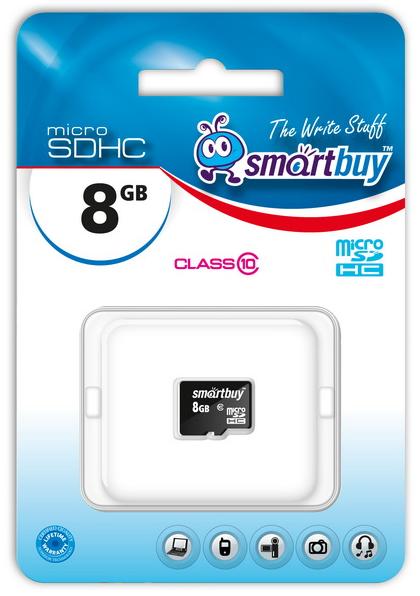 Карта памяти SDmicro Card 8Gb Smart Buy (Class 10, без адаптера)