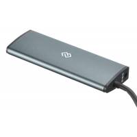 USB 3.0 HUB Digma HUB-2U3.0СAU-UC-G (Type-C, 3 порта, Audio разъёмы, активный, dark grey)