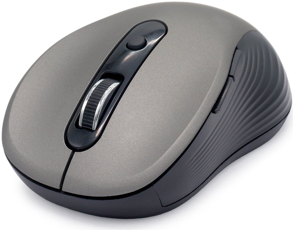 Мышь беспроводная FUMIKO HUSHE FMA-15-GR (optical, 1600dpi, AA (нет в комплекте), бесшумный клик, soft-touch, black-grey)