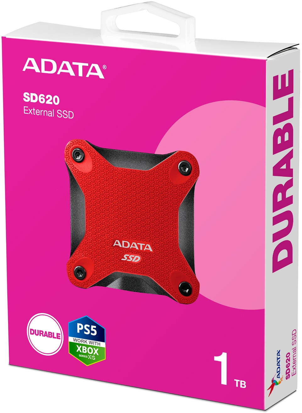 Внешний SSD 1Tb ADATA SD620 (SD620-1TCRD, USB3.2, 520Mbs, red)